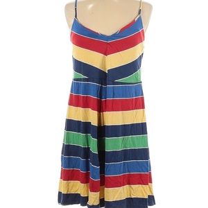 Casual striped sleeveless tank dress, super flattering!